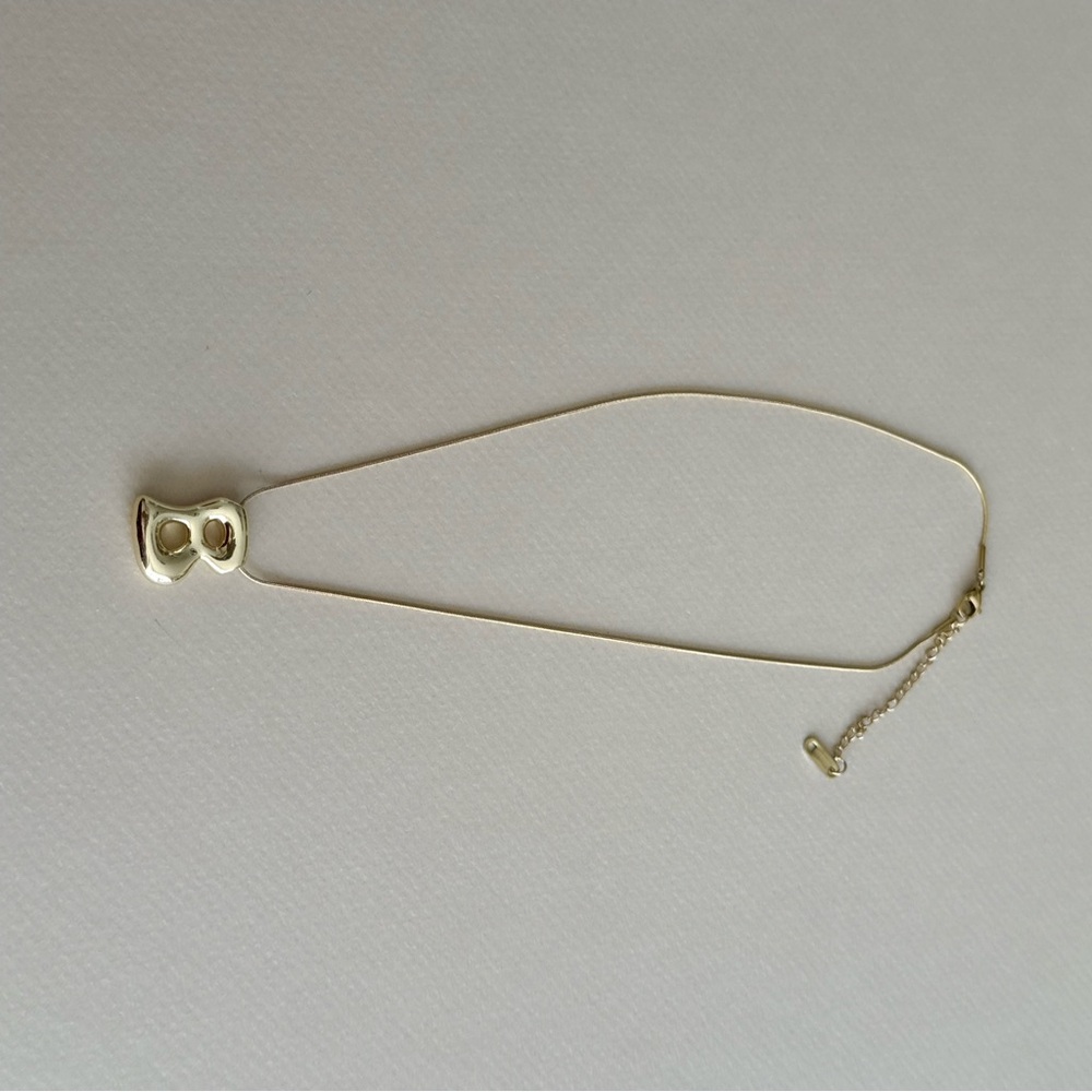 Gold Initial Pendant Necklace S1113 - Picture 2 of 3